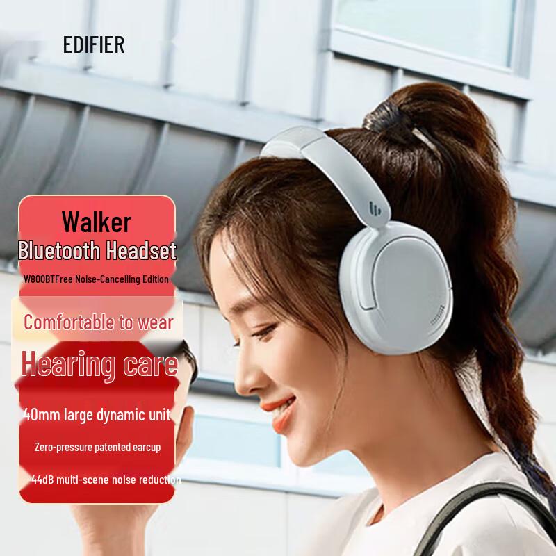 Edifier W800BT Free Noise-Cancelling Over-Ear Bluetooth Headphones