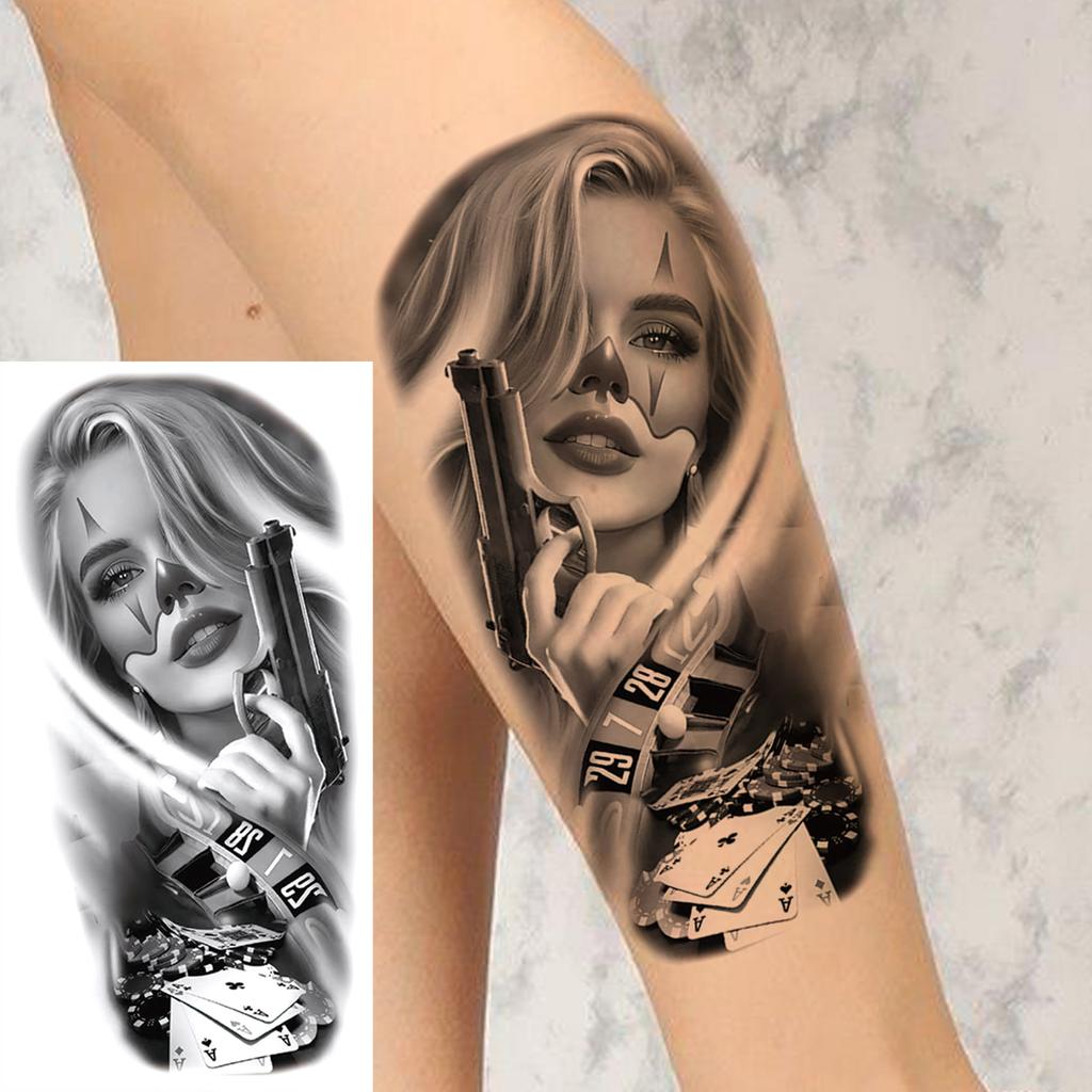 1 Sheet Wolf Lion Astronaut Temporary Tattoos For Men Women Adults Fake Tattoo Sticker Planet Galaxy Universe Outer Space