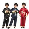 Jachetă Tang pentru Copii cu Mânecă Lungă Costum Kung Fu cu Design de Dragon în Roșu