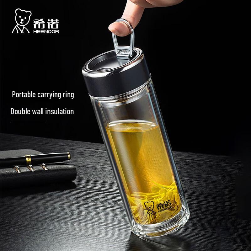 Heenoor XN-6777 Double-Walled Glass Tea Infuser Mug