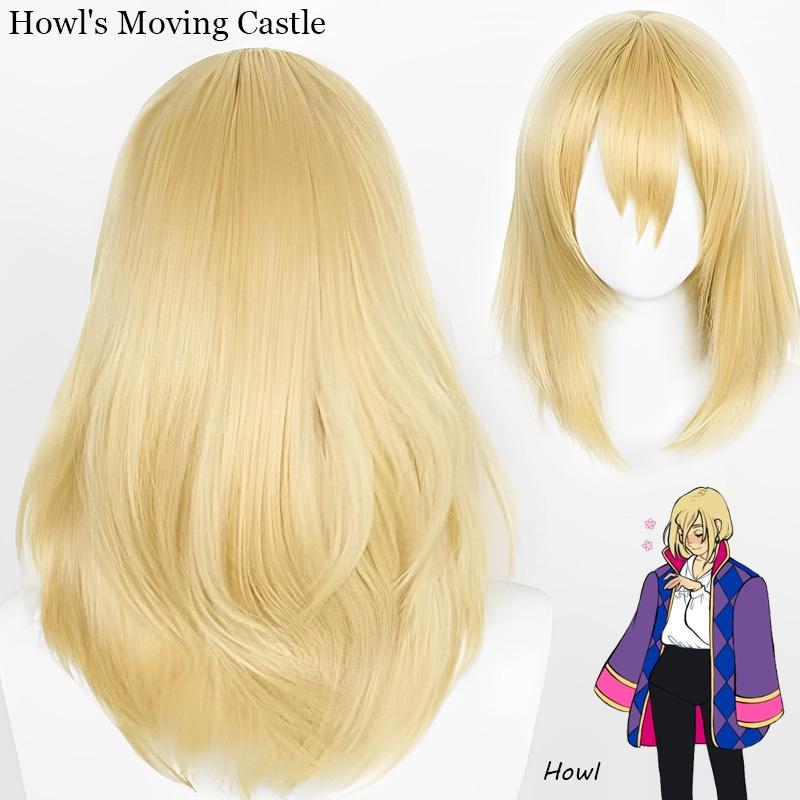 Gold-colored Howl Cosplay Wig With Realistic Scalp Top