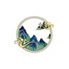 Thousand Miles Of Rivers And Mountains Brooch, High-End Women'S Chinese Style Exquisite Suit Pin, Fixed Clothes Temperament Brooch With Accessories