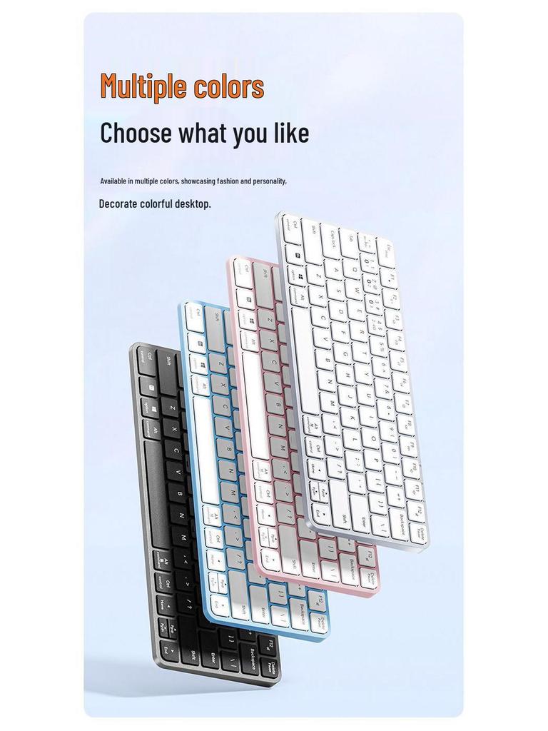 Silent Lightweight Wireless Bluetooth Keyboard with Touchpad for Tablets & Laptops