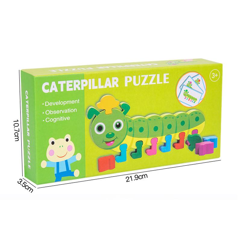 

Colorful Caterpillar Shape Sorting and Matching Toy Educational Wooden Early Learning Toy Colorful Toy Durable Wooden Toy Gifts