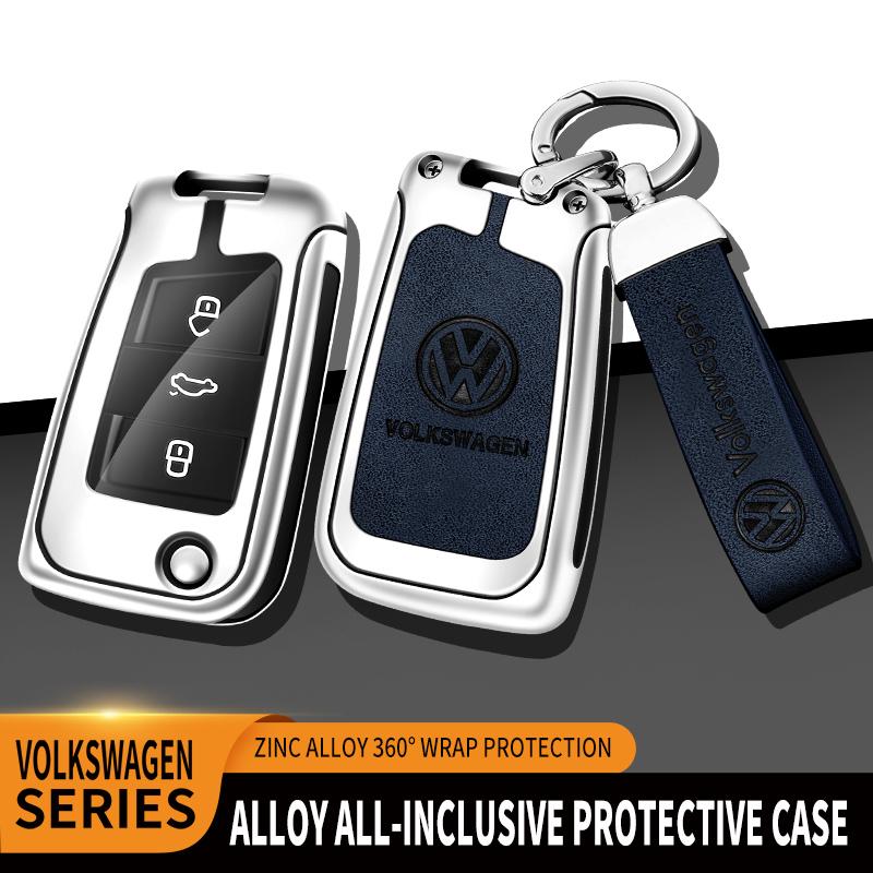 2026 Hot For VW VOLKSWAGEN Car TPU Zinc Alloy Key Case Bag Car Key Chain Metal Key Shell For Volkswagen VW Tiguan MK2 Golf 7 MK7