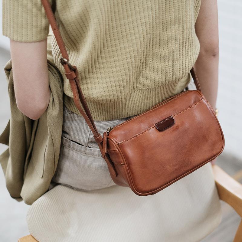 

RanHuang New 2026 Women s Genuine Leather Vintage Shoulder Bags High Quality Cow Leather Messenger Bags Casual Crossbody Bags (20cm<Max Length<30cm) коричневый