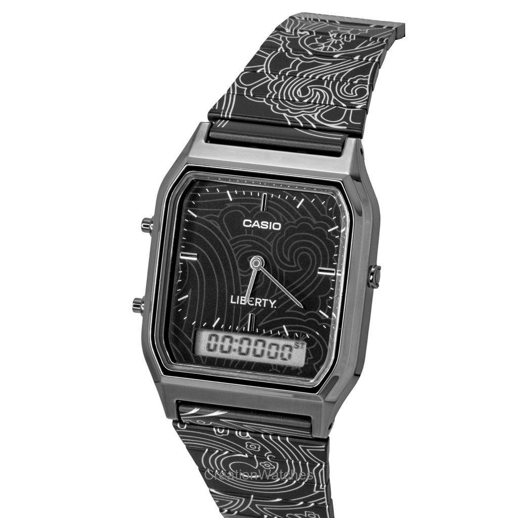 Casio Vintage Liberty Analog Digital Black Dial Quartz AQ-230EBLT-1A Unisex Watch