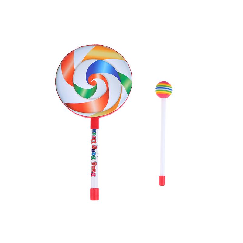 6 Zoll 8 Zoll 10 Zoll Lutscher Handtrommel Schlaginstrumente Bunte Tanz Requisiten Säuglings Musikspielzeug Lehrmittel