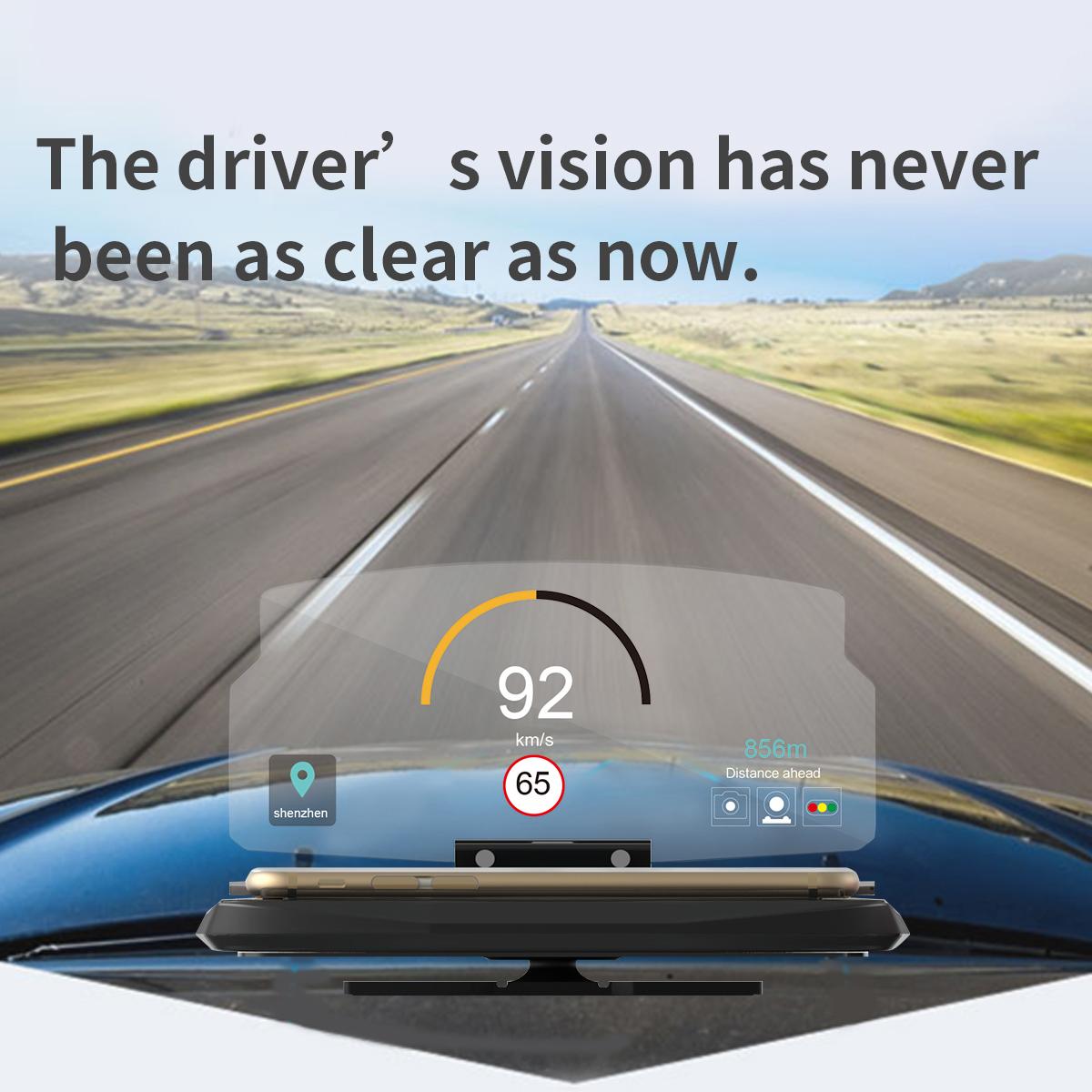 

Car Head Up Display HUD Car Cell Phone GPS Navigation Image Reflector Holder Black