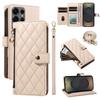 For Samsung Galaxy S25 Ultra Wallet Case with Straps,Rhombus Leather Stand Phone Cover