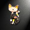 Cat Brooch Accessories Creative Brooch Cartoon Cat Diamond Egyptian Cat Brooch Anti-light Pin Manufacturer Pin