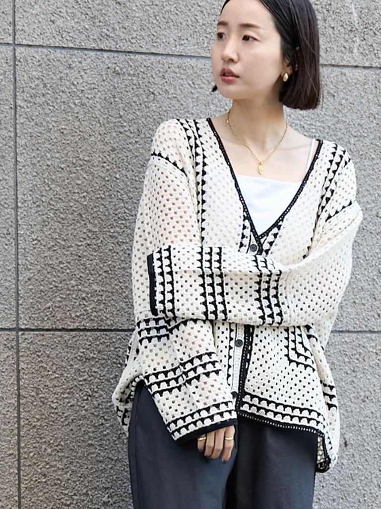 [Coen] Crochet V-neck Cardigan 76376430098 9100 Other 1 (91) FREE