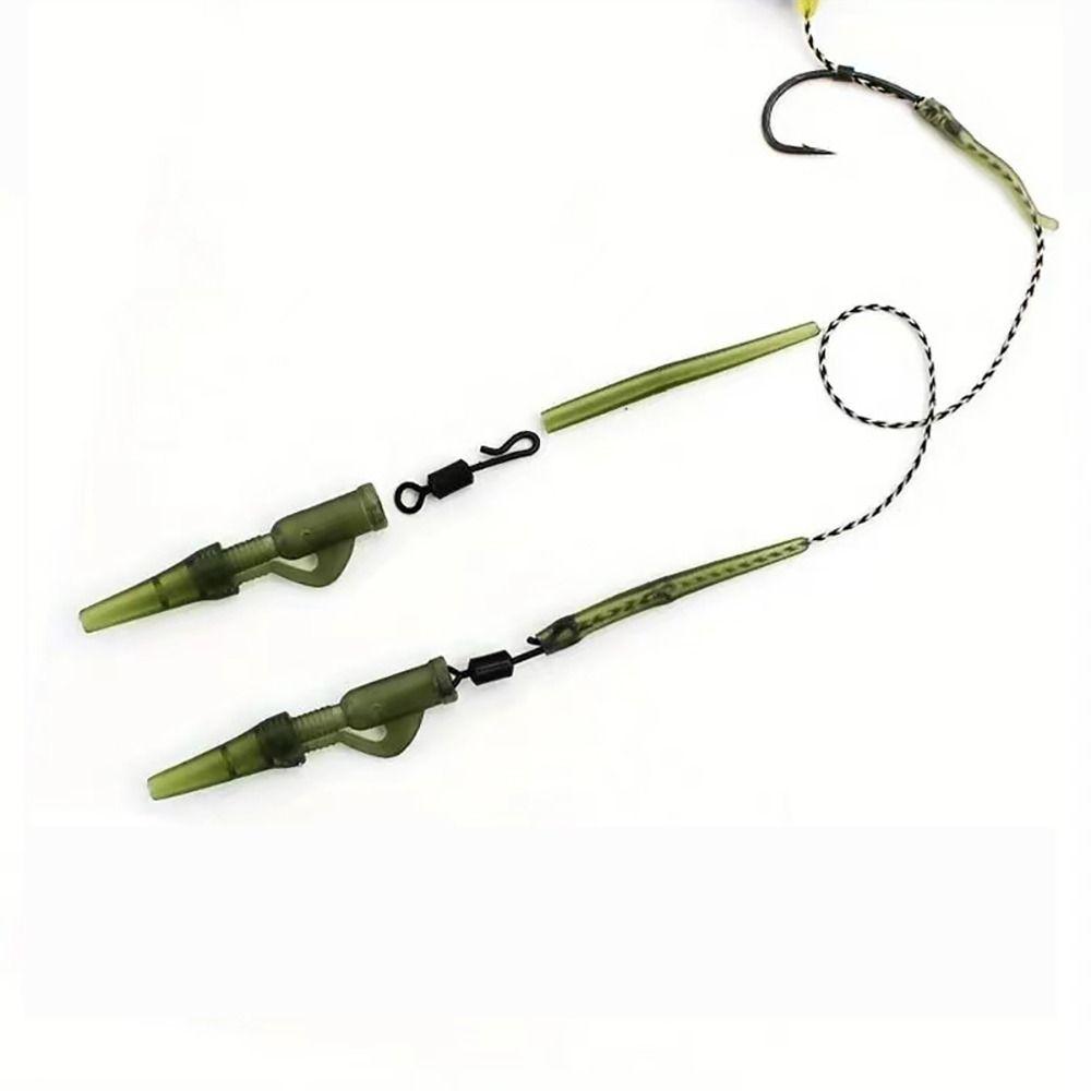 40Pcs/lot Carp Rig Coarse Quick Change Swivels Tail Rubber Cone Anti Tangle Sleeves