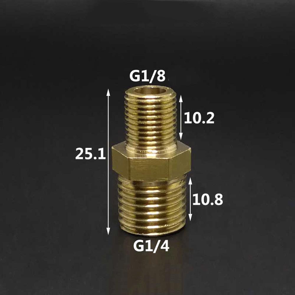 Brass Pipe Hex Nipple Fitting Quick Coupler Adapter 1/8 1/4 3/8 1/2 BSP Male To Male Thread Reducer Water Oil Gas Connector