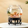 Transparent Mini Round Turtle and Goldfish Tank for Home or Office