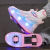 Dětské dvoukolečkové otočné tlačítko LED dobíjecí svítící kolečkové brusle dvouřadé boty Heelys kolečkové brusle boty