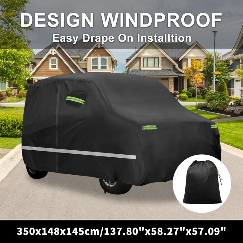 Motoforti Waterproof 210D-PU Oxford Car Cover for Toyota Highlander with Zipper Black