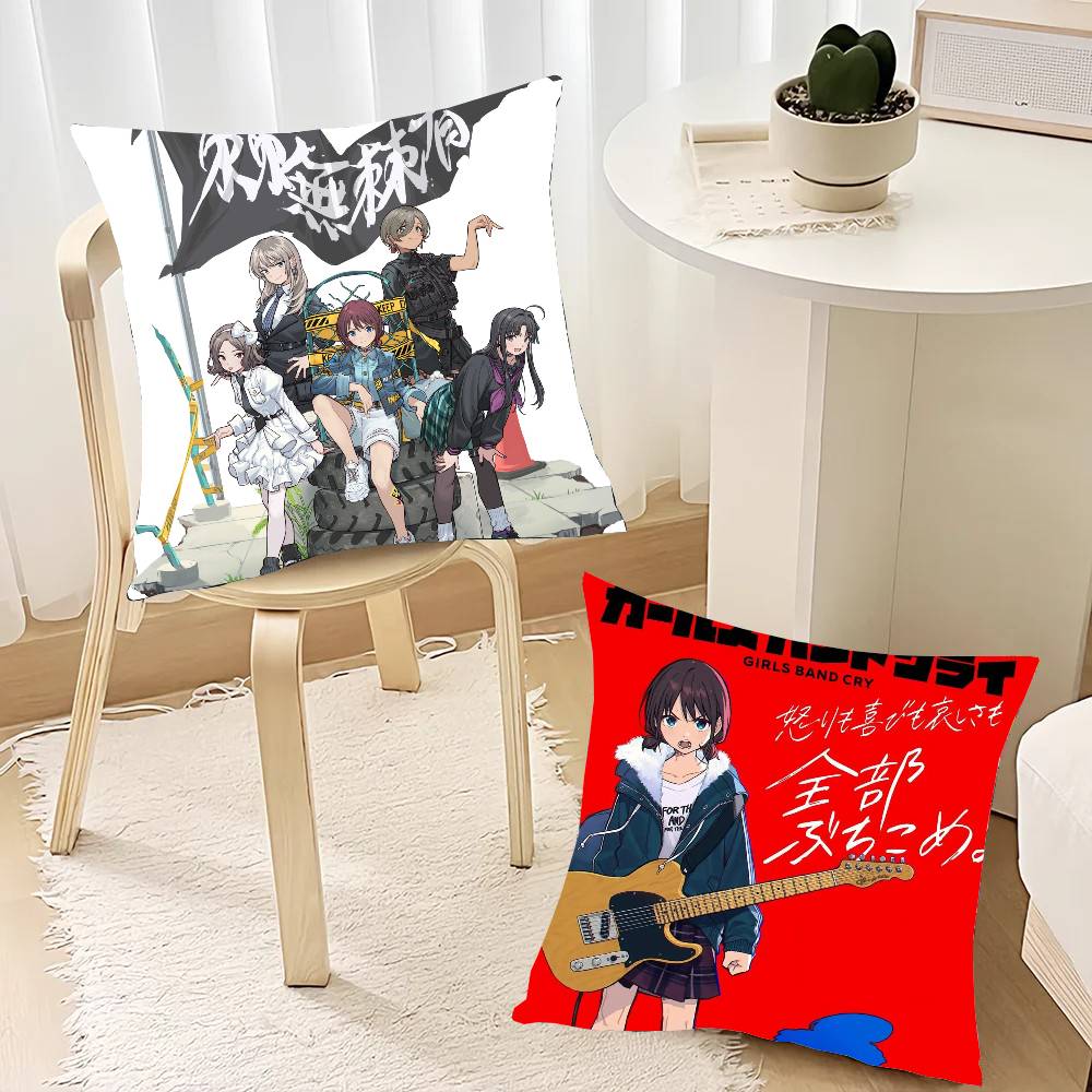 Anime Girls Band Cry Pillow Case Home Decor Throw For Sofa Bed Car Room Decor Gift Idea