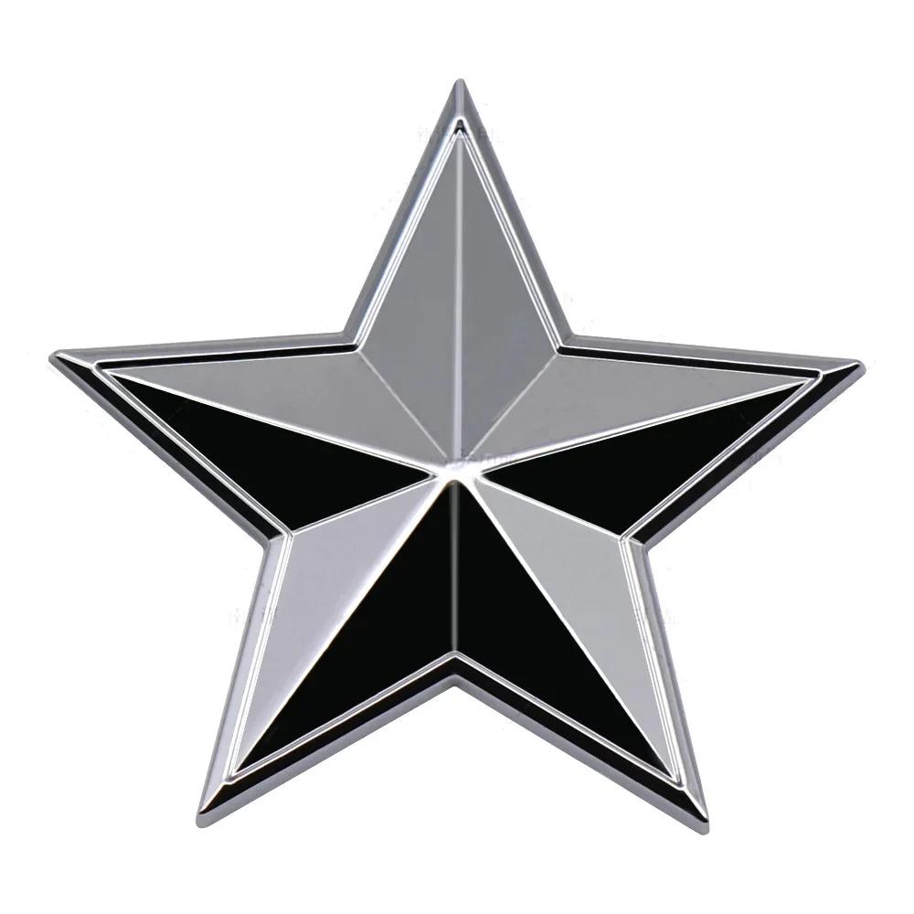 Car Styling 3D Five-pointed Star Decorative Adhesive Emblem Trunk Badge Fender Sticker Body Decal