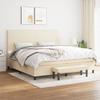 3136466 vidaXL Divan Bed with Mattress Cream 200x200 Cm Fabric
