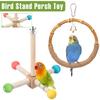 2Pcs Bird Stand Perch Toy Wood Parrot Cage Accessories Interactive Bird Activity Cage Training Stress Relief for Small Parrots