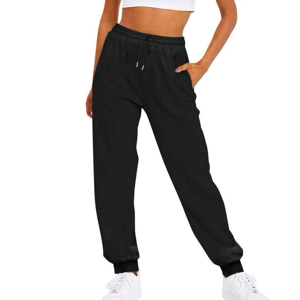 Joggers Unisex a Vita Alta Multicolore in Pile con Polsini Larghi per Tempo Libero & Sport