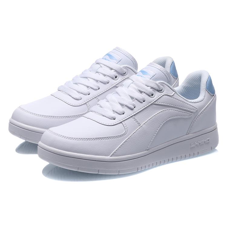 New LiNing Youth Style Low Top Skateboard Shoes Women's White Blue AGCP422-4