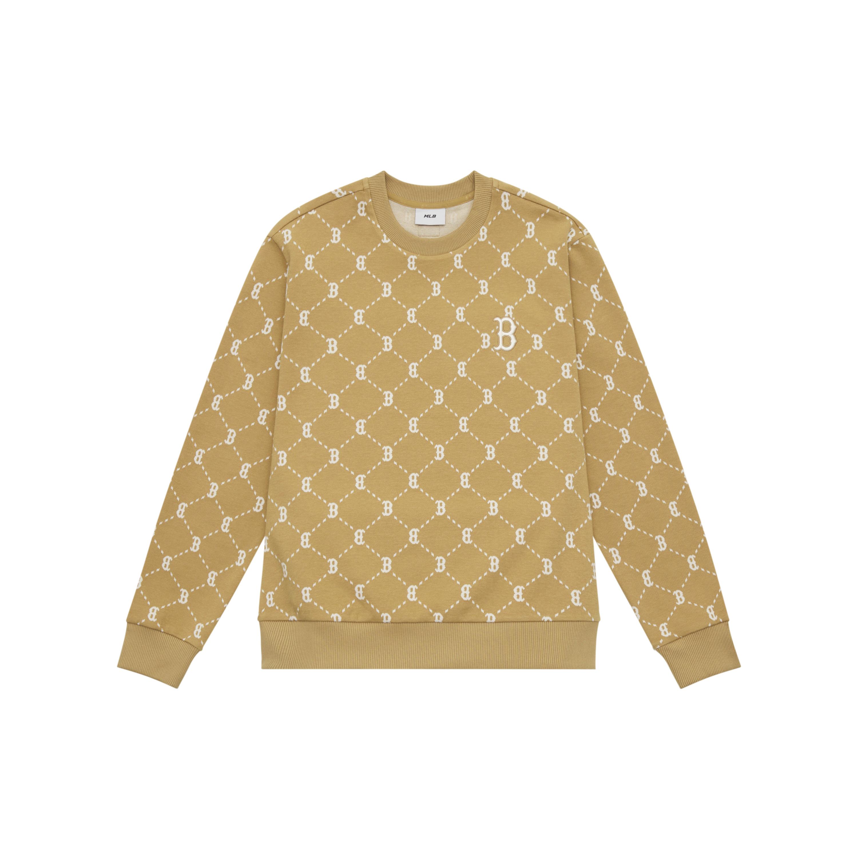 

New MLB MONOGRAM Collection Basic Boston Red Sox 24FW Crewneck Sweatshirt Unisex Camel 3AMTM1344-43CAS M
