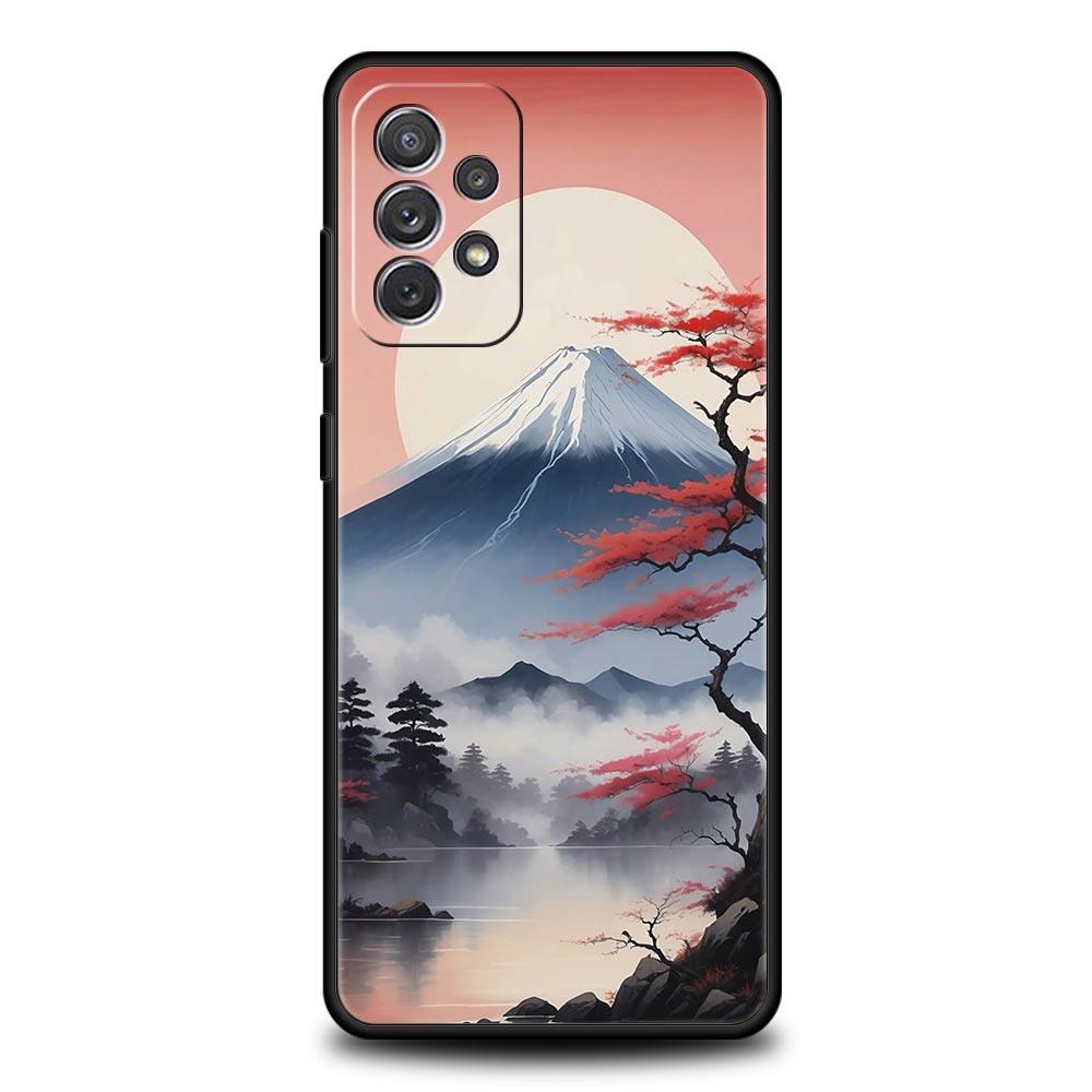 Japan Mount Fuji Painting Cherry blossom Phone Case For Samsung A17 A07 A55 A35 A25 A15 A05 A33 A21s A41 A73 A53 A51 A71 Cover