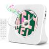 Desktop CD Player Portable with Bluetooth,Dual Stereo Speakers, CD Music Player for Home with Remote Control,Dust Cover,FM Radio,LED Screen,3.5mm