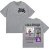 T-shirt Oversize Double-Sided Lola Indigo 2026 Tour_ Logo del Marchio con Tipografia Gotica sul Pannello Anteriore + Posteriore con Etichetta Tour 2026