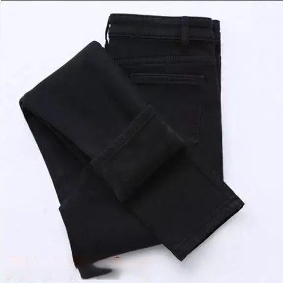 

Женские толстые бархатные джинсы стретч с высокой талией, узкие брюки, женские повседневные, большие размеры, модные 32