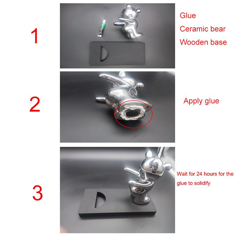 Ceramic Bubble Bear Wine Bottle Holder Countertop Storage Stand for Wedding Party Home Decor