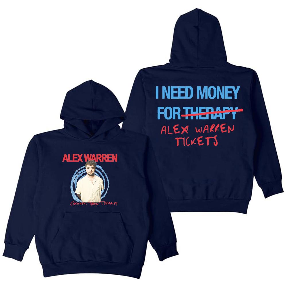 Alex Warren Cheaper Than Therapy Tour Tickets Merch Hoodie Long Sleeve Streetwear Women Men Hooded Sweatshirts Popular Fashion
