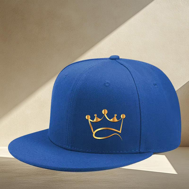 Golden Crown Hip Hop Snapback Cap Unisex Polyester Adjustable Streetwear Baseball Hat Adult Outdoor