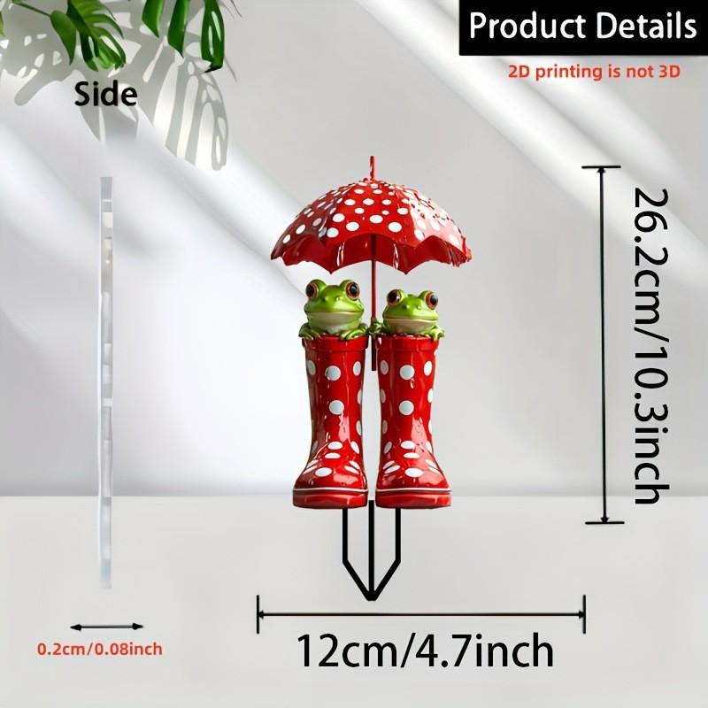 2D Flat, Smiling Frog Is Suitable for Courtyard, Lawn and Gardening/outdoor Accessories/garden Decoration Floor Inserts, Indoor Potted Plants,