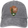 Cotton Denim Cap US National Park Logo Baseball Dad Cap Adjustable Classic Sports for Unisex Women Hat Gray