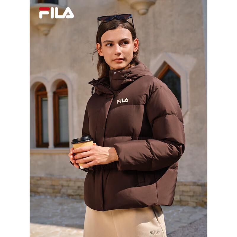 FILA Women's Windproof Water-Repellent Hooded Down Jacket