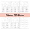 216 Pcs Self-adhesive Labels Waterproof Oil-proof Pre-printed Minimalist Style Stickers For Kitchen Spice Jar Bathroom Cleaning Supplies