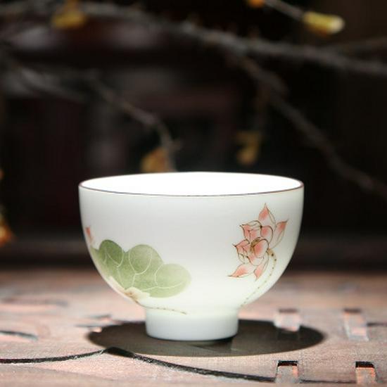 Hand-Painted White Porcelain Gongfu Tea Tasting Cup Gift Set