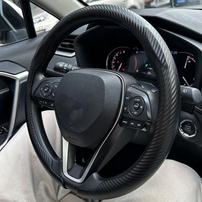 General Car Steering Wheel Cover Carbon Fiber Sports Non-slip Card Handle Cover Type D,D-shaped,Round Steering Wheel Accessories