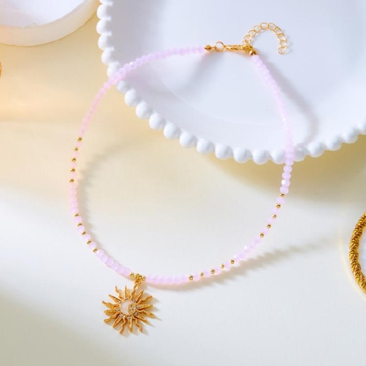 Fashionable Layering Bohemian Necklace For Women Stylish Crystal Bead Drop Pendant Jewelry With Adjustable Clasp