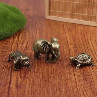 Miniatur Elefant Schildkröte Hund Figuren Tee Haustier Tisch Ornament Dekorationen Metall Tier Handwerk Wohnkultur Wohnzimmer