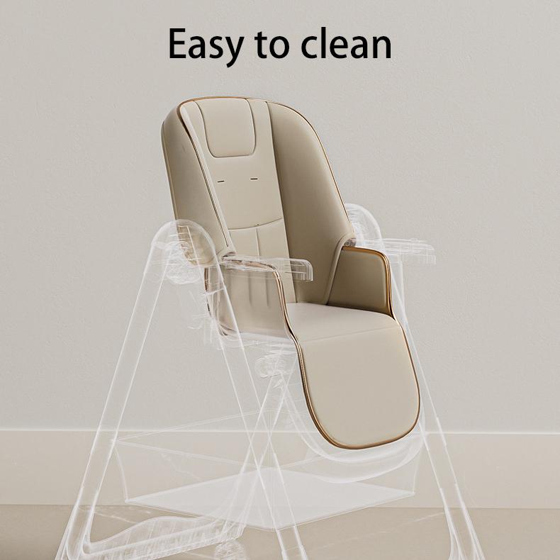 High Chair, Children's Folding Feeding Chair with a Table, with Wheels