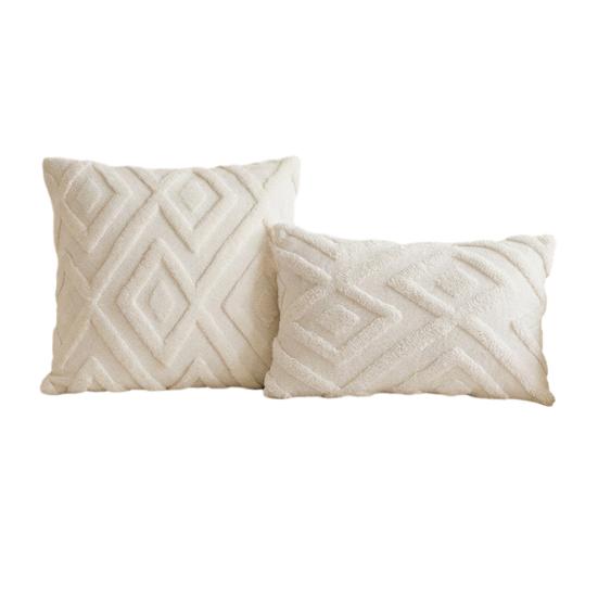 Rhombus Pattern Solid Color Pillowcase, Washable Throw Pillow Cover, Rectangle Square Cushion Cover for Home Living Room Bedroom Sofa Bed