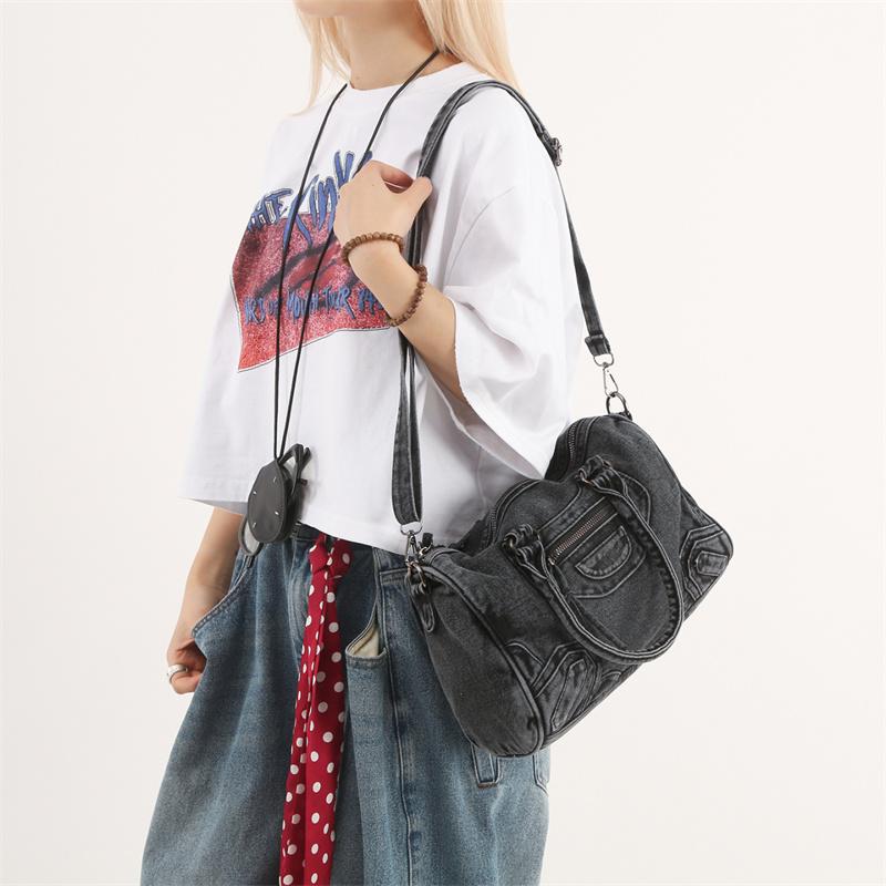 Vintage Large Capacity Crossbody Bag Women's Handbag Denim Bag