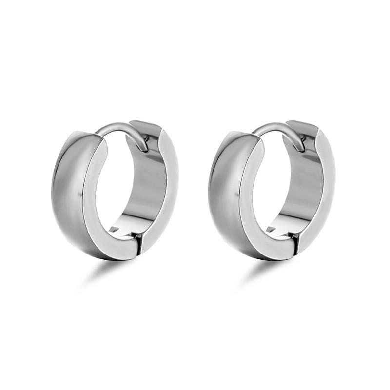Titanium Steel Earrings, Polished Curved Spherical 4*9 Stainless Steel Earrings