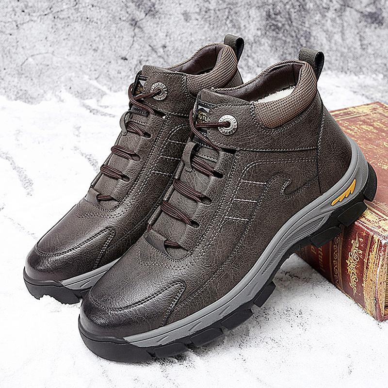 Fashion Men Ankle Boots Outdoor Shoes Style Formal Men Shoes Casual Designer Fashion Lace-up 2024 Plush Warm Snow Boots Winter Shoes
