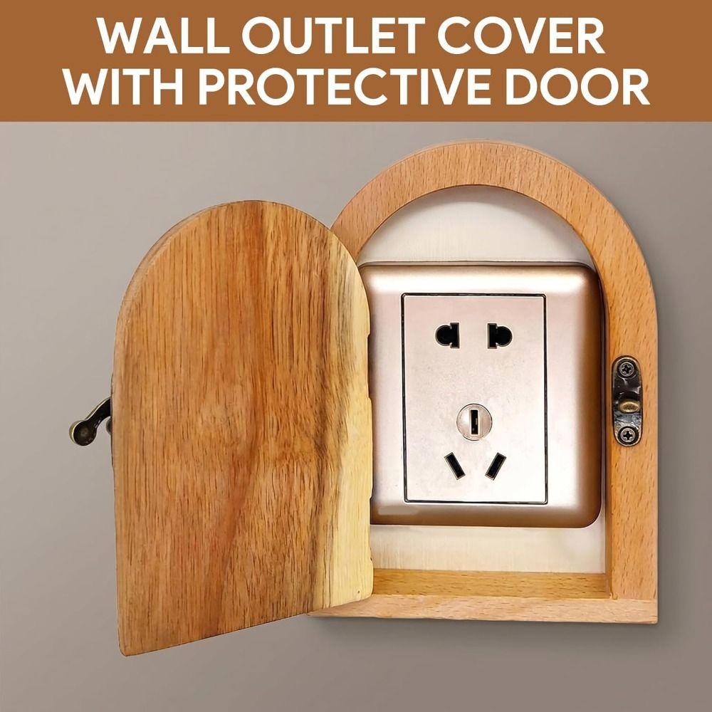 No-Drill Wood Outlet Cover Handmade Light Switch Cover Decorative Wall Outlet Protector  Home Decor