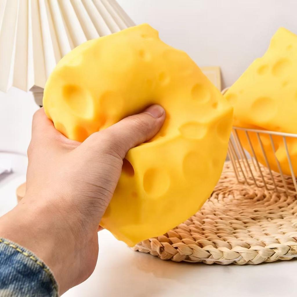 10 cm großer Käsewürfel-Stressball, formbarer Käseball zum Quetschen, nicht springendes Fidget-Spielzeug, ASMR-Sensorik, Anti-Stress, Festivalgeschenk